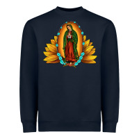 Navy sunflower our lady of guadalupe Heavyweight Sweatshirt - JahusDesignShop
