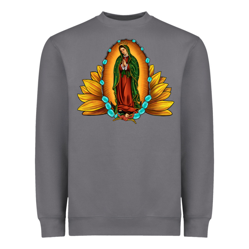 Sunflower Our Lady Of Guadalupe Heavyweight Sweatshirt by JahusDesignShop | Teevron