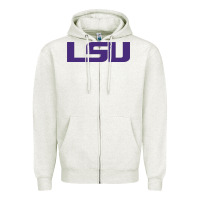 Oatmeal Heather lsu sport Zipper Hoodie - linhVisuals