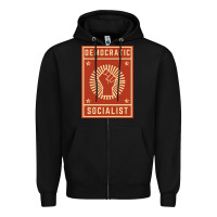 Black democratic socialist Zipper Hoodie - linhVisuals