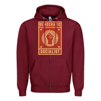 Burgundy democratic socialist Zipper Hoodie - linhVisuals