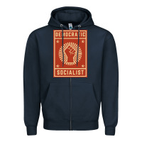 Navy democratic socialist Zipper Hoodie - linhVisuals