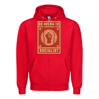 Red democratic socialist Zipper Hoodie - linhVisuals