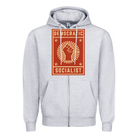 Heather Grey democratic socialist Zipper Hoodie - linhVisuals