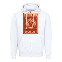 White democratic socialist Zipper Hoodie - linhVisuals