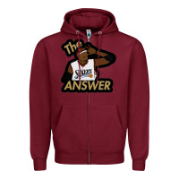 Burgundy sixers the answer Zipper Hoodie - linhVisuals