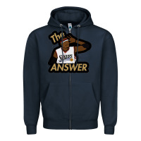 Navy sixers the answer Zipper Hoodie - linhVisuals