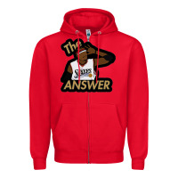 Red sixers the answer Zipper Hoodie - linhVisuals