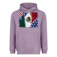 Lavender Mexican With American Flag Heavyweight Hoodie - RanaPortraitStore
