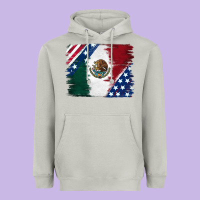 Mexican With American Flag Heavyweight Hoodie Designed By Ranaportraitstore