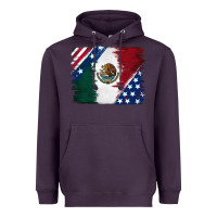 Plum Mexican With American Flag Heavyweight Hoodie - RanaPortraitStore