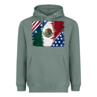 Sage Mexican With American Flag Heavyweight Hoodie - RanaPortraitStore