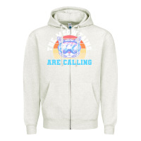 Oatmeal Heather skiing t  shirt ski goggles cat the meowtains are calling skier winter Zipper Hoodie - linhVisuals