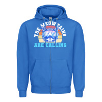 True Royal skiing t  shirt ski goggles cat the meowtains are calling skier winter Zipper Hoodie - linhVisuals