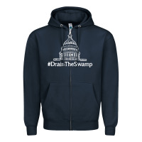 Navy drain  swamp Zipper Hoodie - linhVisuals