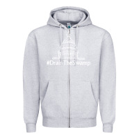 Heather Grey drain  swamp Zipper Hoodie - linhVisuals
