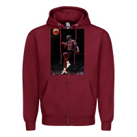 Burgundy Michael JorDunk Zipper Hoodie - linhVisuals