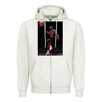 Oatmeal Heather Michael JorDunk Zipper Hoodie - linhVisuals