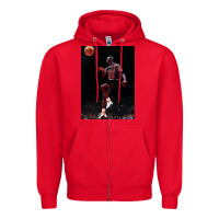 Red Michael JorDunk Zipper Hoodie - linhVisuals