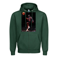 Sports Green Michael JorDunk Zipper Hoodie - linhVisuals