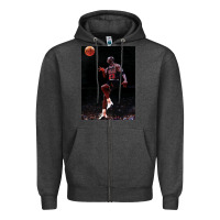 Charcoal Heather Michael JorDunk Zipper Hoodie - linhVisuals
