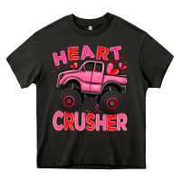 Asphalt Heart crusher pink monster truck Valentine's Day Heavy Core Tee - HowdyJamesFarm