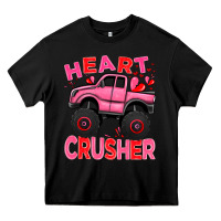 Black Heart crusher pink monster truck Valentine's Day Heavy Core Tee - HowdyJamesFarm