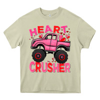 Mossy Heart crusher pink monster truck Valentine's Day Heavy Core Tee - HowdyJamesFarm