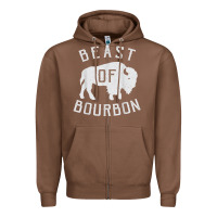 Chestnut beast of bourbon drinking whiskey design bison buffalo party t shirt Zipper Hoodie - linhVisuals