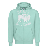 Seafoam beast of bourbon drinking whiskey design bison buffalo party t shirt Zipper Hoodie - linhVisuals
