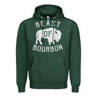 Sports Green beast of bourbon drinking whiskey design bison buffalo party t shirt Zipper Hoodie - linhVisuals