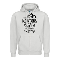 Dove Grey the mountains are calling and i must go   black Zipper Hoodie - linhVisuals