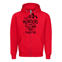 Red the mountains are calling and i must go   black Zipper Hoodie - linhVisuals