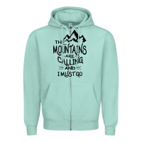 Seafoam the mountains are calling and i must go   black Zipper Hoodie - linhVisuals