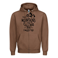 Chestnut the mountains are calling and i must go   black Zipper Hoodie - linhVisuals