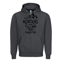 Smoke the mountains are calling and i must go   black Zipper Hoodie - linhVisuals