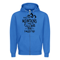 True Royal the mountains are calling and i must go   black Zipper Hoodie - linhVisuals