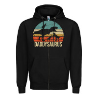 Black daddy dinosaur daddysaurus 3 three kids xmas christmas gift t shirt Zipper Hoodie - linhVisuals