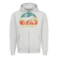 Dove Grey daddy dinosaur daddysaurus 3 three kids xmas christmas gift t shirt Zipper Hoodie - linhVisuals