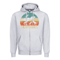 Heather Grey daddy dinosaur daddysaurus 3 three kids xmas christmas gift t shirt Zipper Hoodie - linhVisuals