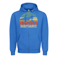 True Royal daddy dinosaur daddysaurus 3 three kids xmas christmas gift t shirt Zipper Hoodie - linhVisuals