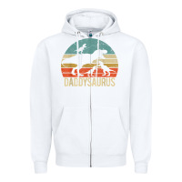 White daddy dinosaur daddysaurus 3 three kids xmas christmas gift t shirt Zipper Hoodie - linhVisuals