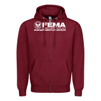 Burgundy fema evacuation plan Zipper Hoodie - linhVisuals