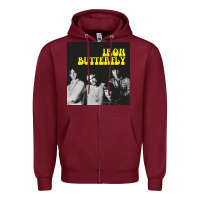 Burgundy iron butterfly Zipper Hoodie - linhVisuals