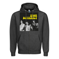 Charcoal Heather iron butterfly Zipper Hoodie - linhVisuals