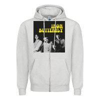 Dove Grey iron butterfly Zipper Hoodie - linhVisuals
