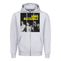 Heather Grey iron butterfly Zipper Hoodie - linhVisuals