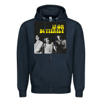 Navy iron butterfly Zipper Hoodie - linhVisuals
