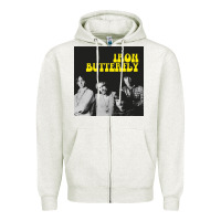 Oatmeal Heather iron butterfly Zipper Hoodie - linhVisuals