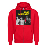 Red iron butterfly Zipper Hoodie - linhVisuals